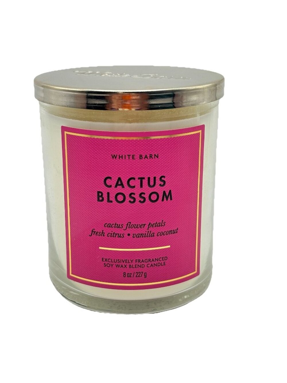 Bath & Body Works Cactus Blossom Single Wick Candle 8oz White Barn Coconut Jar